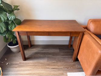 Simple wood desk with drawers