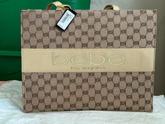Brand NEW Bebe Los Angeles Logo Serena Large Jacquard Bag