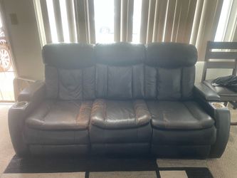 2 Black Leather Couches