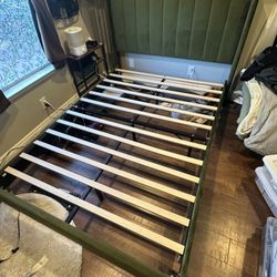 Full Size Platform Bed Frame - Olive Green