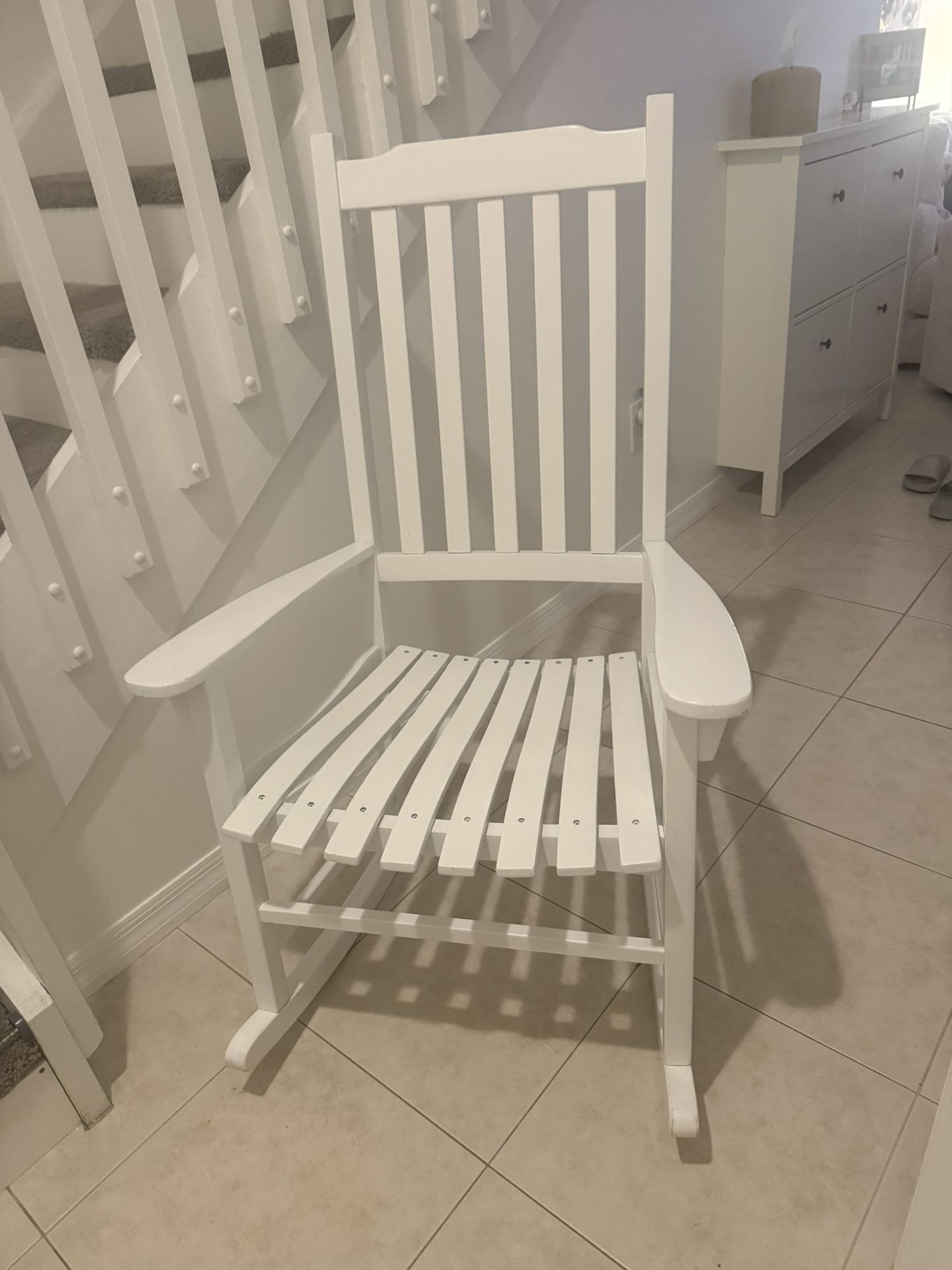 White Wooden Rocking Chair