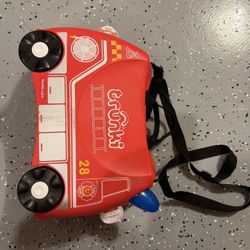 Trunki Ride-On Kids Suitcase | Tow-Along Toddler Luggage | Carry-On Cute Bag with Wheels | Kids Luggage and Airplane Travel Essentials: Frank Fire Tru