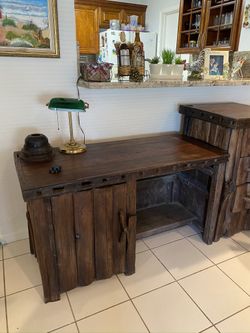 Rustic Wood Handcrafted Desk From Thailand