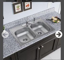 Stainless Steel Double Basin Drop-In Kitchen Sink