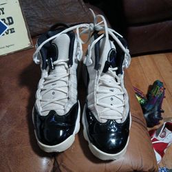 Nike Air Jordan 6 Rings Black And White Size 7Y