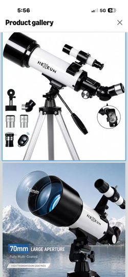 Telescope for Kids & Adults - 70mm Aperture 500mm AZ Mount Fully Multi-Coated Optics Astronomical refracting Portable Telescopes, with Tripod Phone Ad