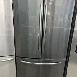 Black Stainless French Door Refrigerator With Ice Maker 