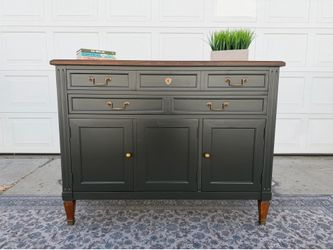 Antique Vintage Buffet Sideboard  2 Tone Refinished
