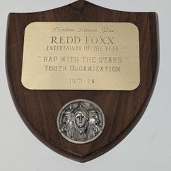 1973 Redd Foxx Harlem Entertainer of the Year Rap with the Stars Vintage Award Plaque