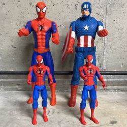 Spider Man Captain America 2 Inches Tall Little Ones Are 12 Inches Tall 