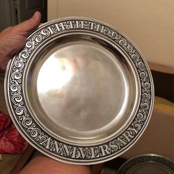 FIFTIETH ANNIVERSARY VIntage/Pewter Plate