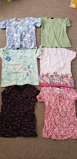 6 Scrub Uniform Tops For $20