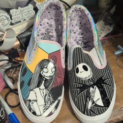 Womens Slip-On Shoes with Nighttime Character Print - Multi