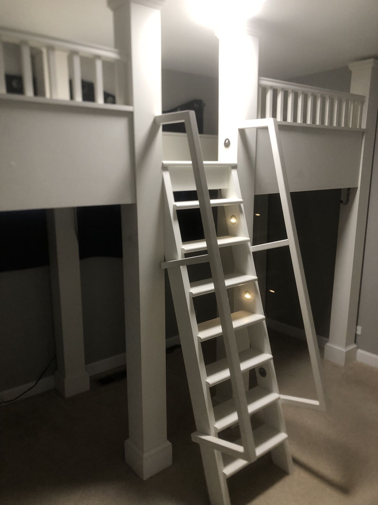 kids custom bunk bed with led lights and outlets
