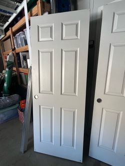 Height 79 1/2 inches Width 30 inches two closet doors good with track $50
