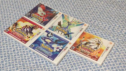 Pokemon Nintendo 3DS Games Bundle Alpha Sapphire Sun Omega Ruby Pokemon X Y
