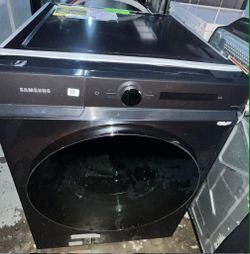 Samsung - BESPOKE 5.3 Cu. Ft. High-Efficiency Stackable Smart Front Load Washer with Steam and Super Speed Wash - Brushed  Navy  Blue..