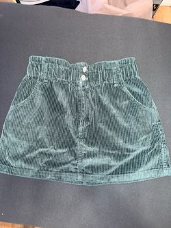 SIZE LARGE - Forever 21 Dark Green Corduroy Mini Skirt