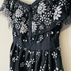 self-portrait SIZE 4 Deco floral sequin off the shoulder top