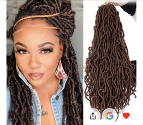 Faux Locs Crotchet Hair Natural Brown Soft Loc (pack of 6, #30, 24”)