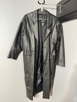 Vintage COMIT Genuine Black Leather Long Coat – Size 1X