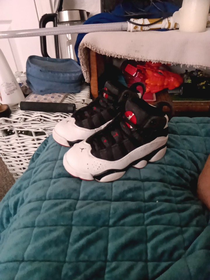 Red White And Black Jordans 6 Rings Size 11 In Boys