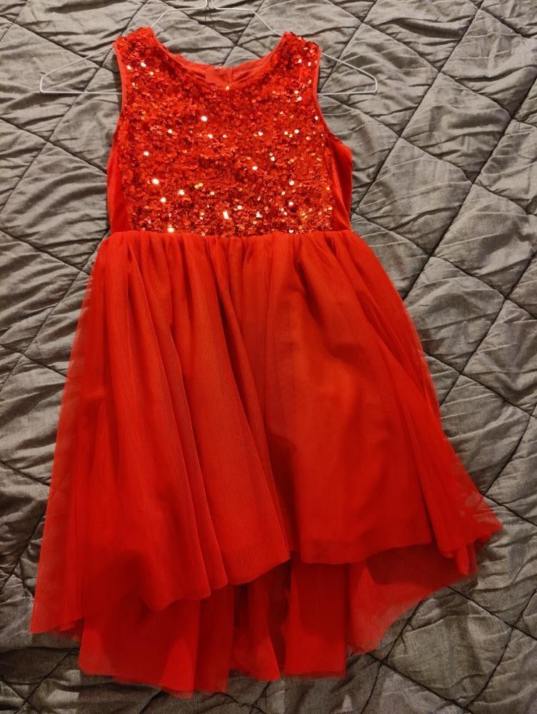 Girls Red Sequins Dress