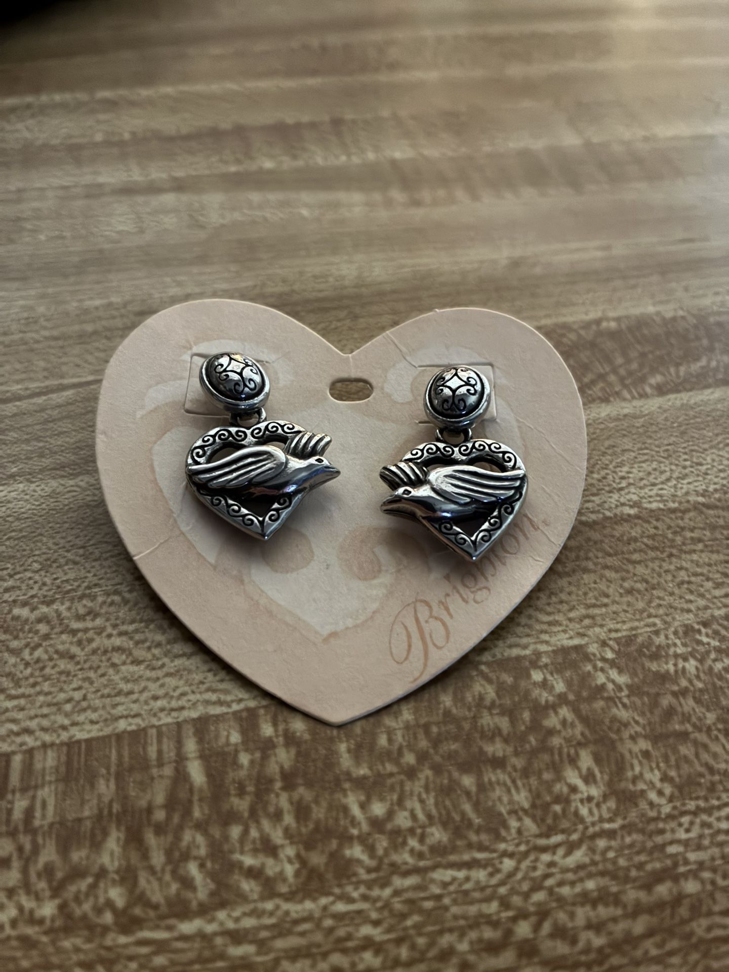 Brighton Love Finds The Way Silver Dove Earrings