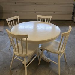 Crate And Barrel White Table With Chairs