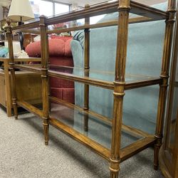 3 tier console table with glass inserts
