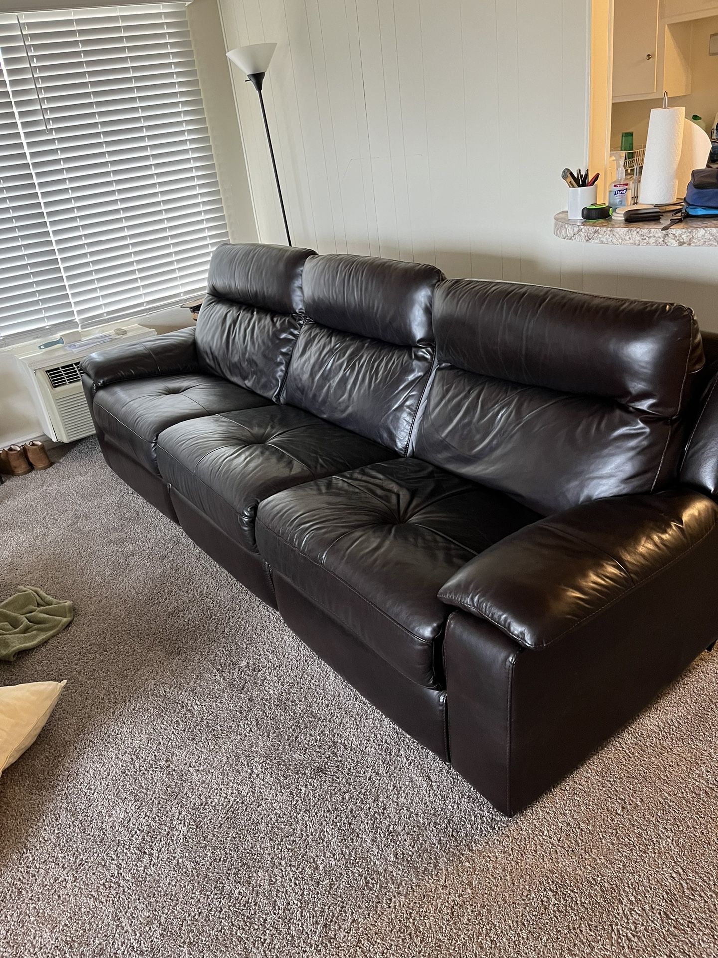 Leather Recliner Couch With Arm Storage