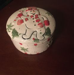 Ceramic Santa circle jar