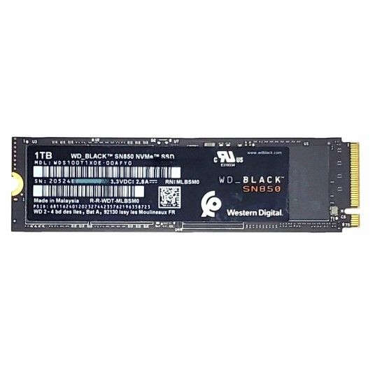 WD Black 500GB SN850 NVMe 4.0 m.2 Solid State Drive SSD, No Heatsink, Tested!