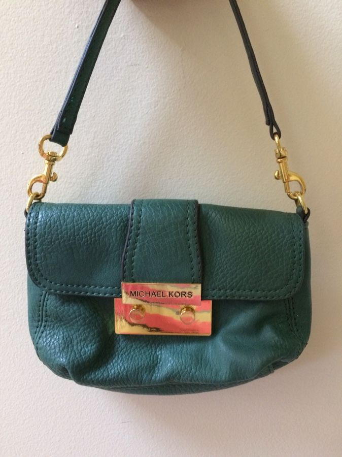 Michael Kors green wristlet