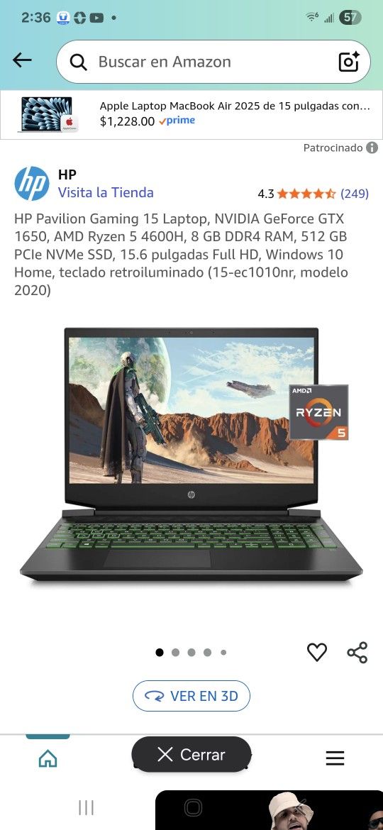 HP Pavilion Gaming Laptop 15-ec1xxx


