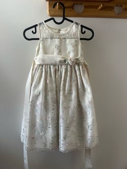 Cinderella Couture Ivory Embroidered Flower Girl Dress Size 5