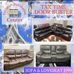 SOFA AND LOVESEATS FOR $999! WE SELL BRAND NEW! $1 DOWN! 