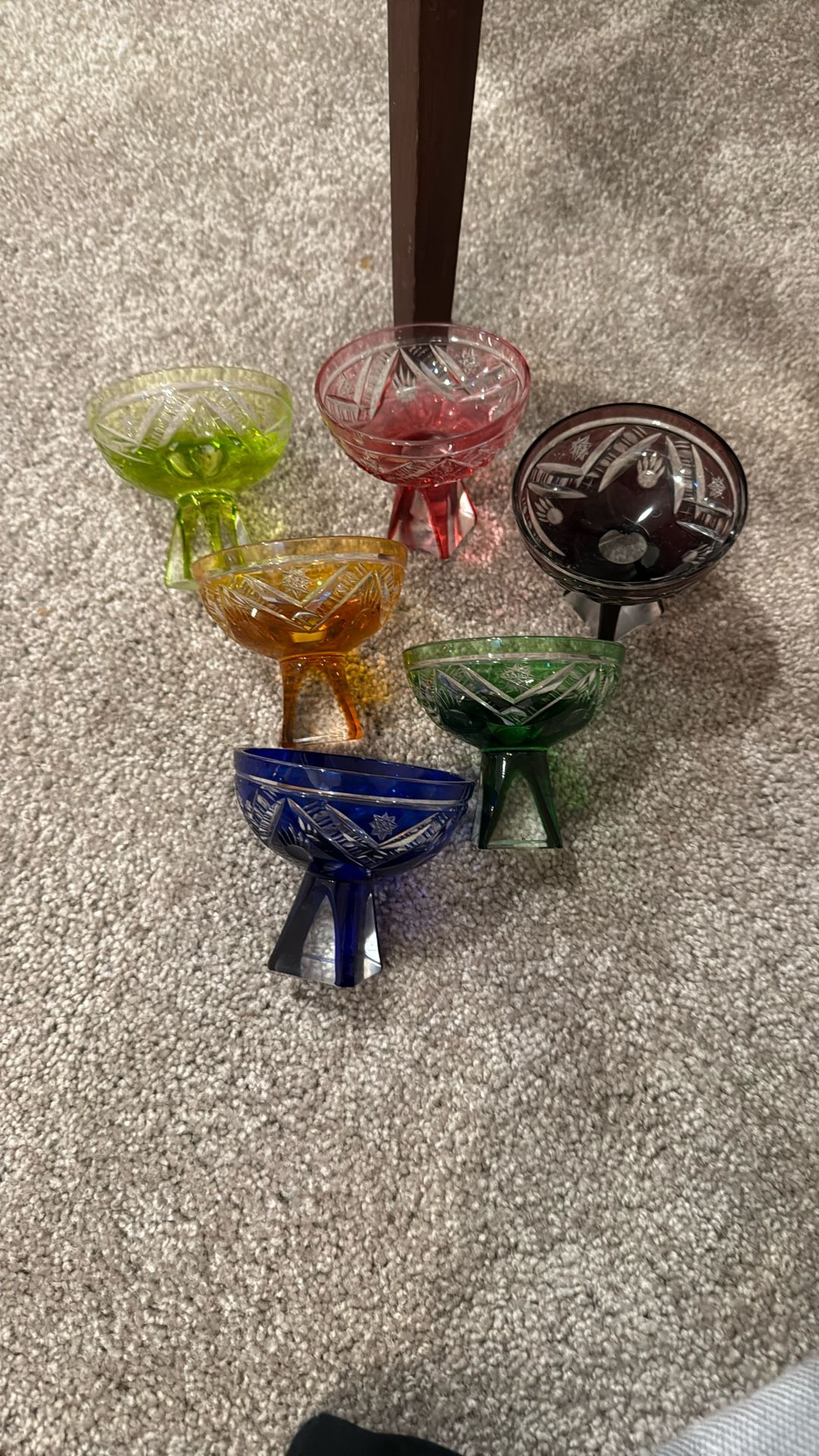 vintage sherbet glasses set of 6