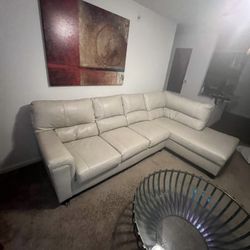 Leather Cream Sofa