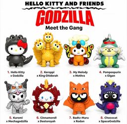 Sanrio X Godzilla Mcdonalds Toys (Full Set)
