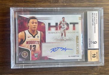 RJ Hampton 2020-21 Hoops Hot Signatures Rookie Auto BGS 9