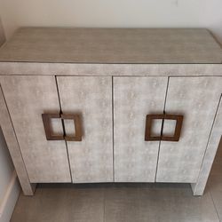 Beige Storage Cabinet Console Table Shagreen With Doors Shelf Entryway Office
