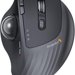 ProtoArc Wireless Trackball Mouse, EM01 NL Ergonomic Bluetooth Rollerball Thumb Mouse Rechargeable Computer Laptop Mouse, Adjustable Angle & 3 Device 