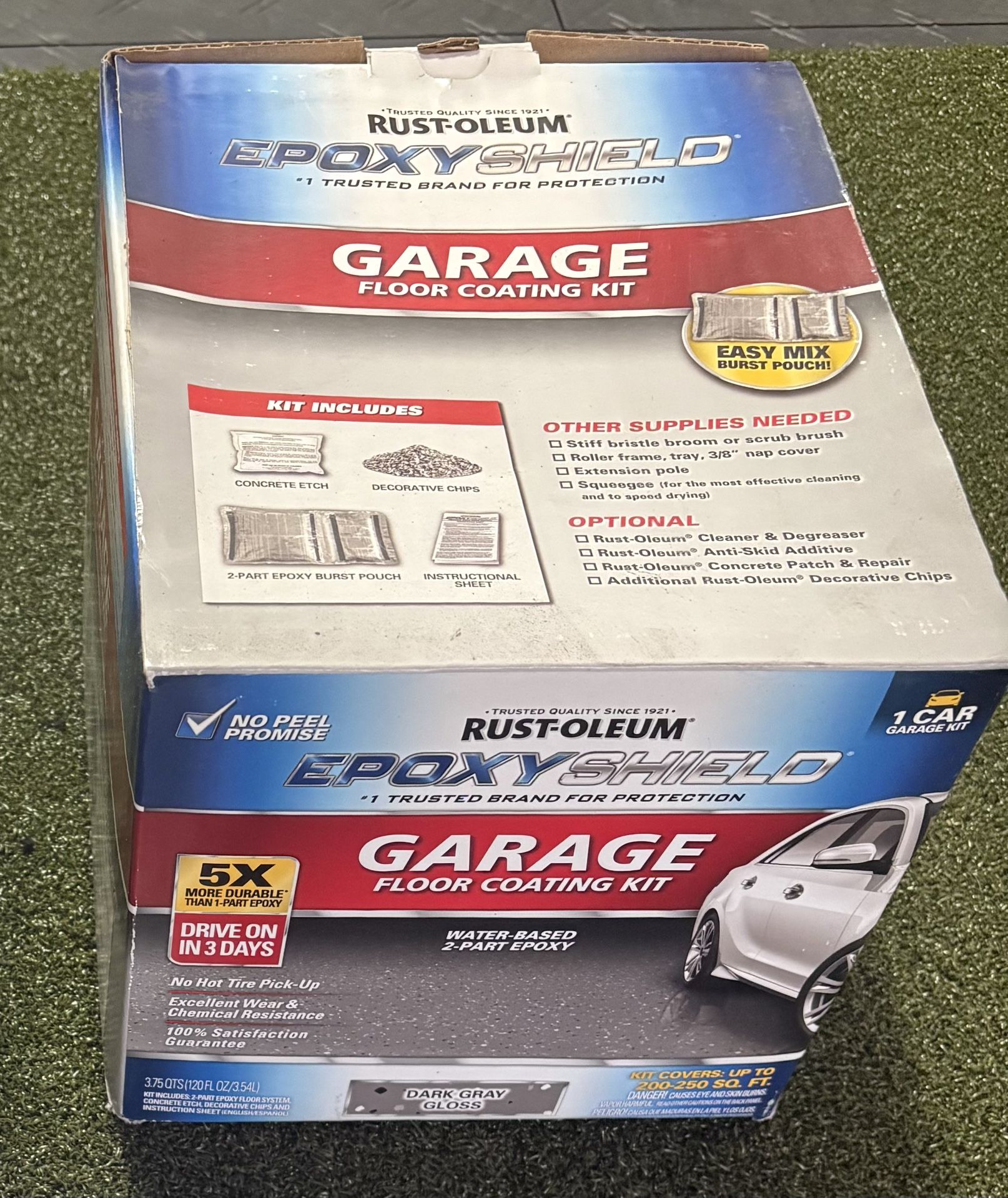 Rust-Oleum 327081 Epoxy shield Garage Floor Coating, Dark Gray