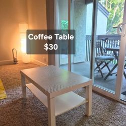 White Coffee Table With grid top