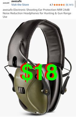 Electronic Shooting Ear Protection-NRR 24dB Noise Reduction Headphones for Hunting & Gun Range Use. Note: last one left.