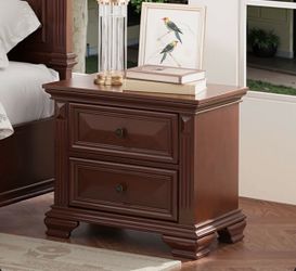 Dark Brown solid wood nightstand