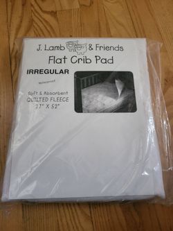 27" x 52" Waterproof Flat Crib Pad, White