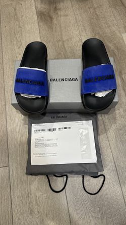 Balenciaga Pool Slide Logo | Blue/Black | 7.5W/38EU