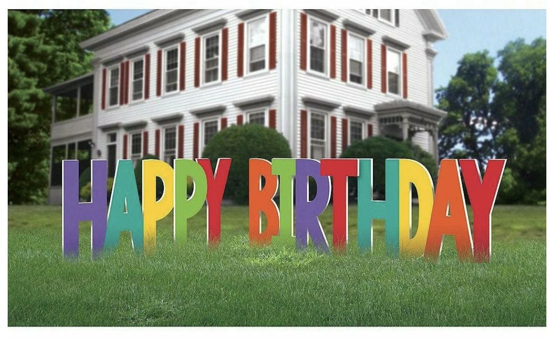 Rainbow Happy Birthday Yard Sign